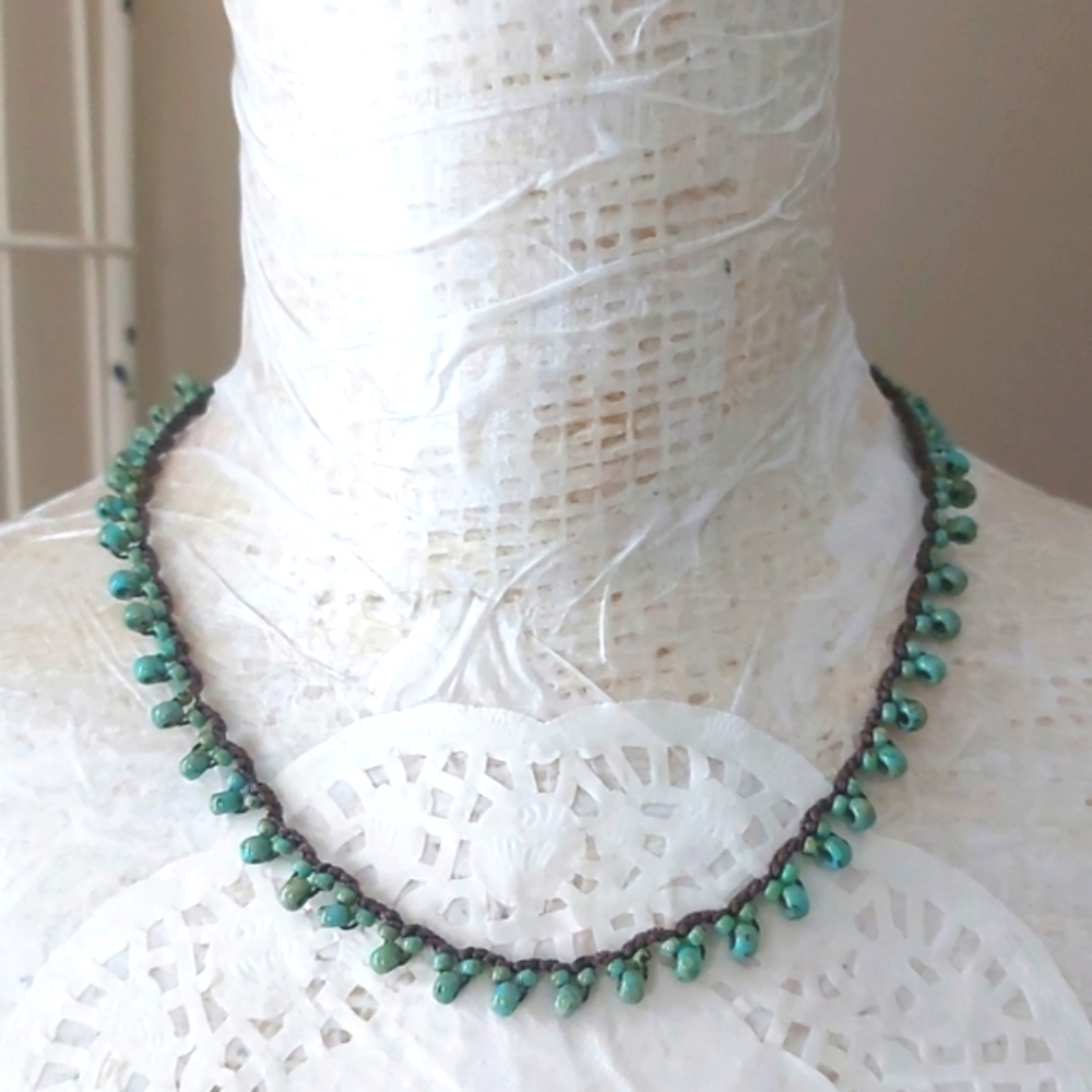 Hand Crafted Turquoise Bead Necklace by Rust Belt Rai… - Picture 4 of 15